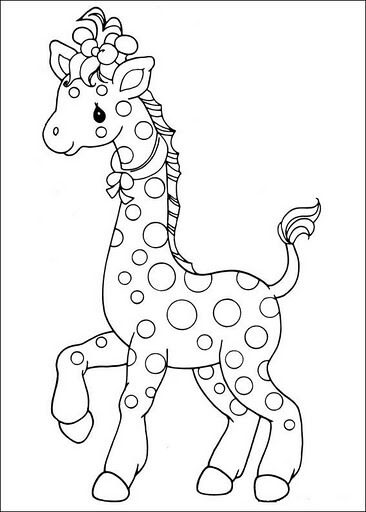 Dibujo de jirafa tierna para pintar