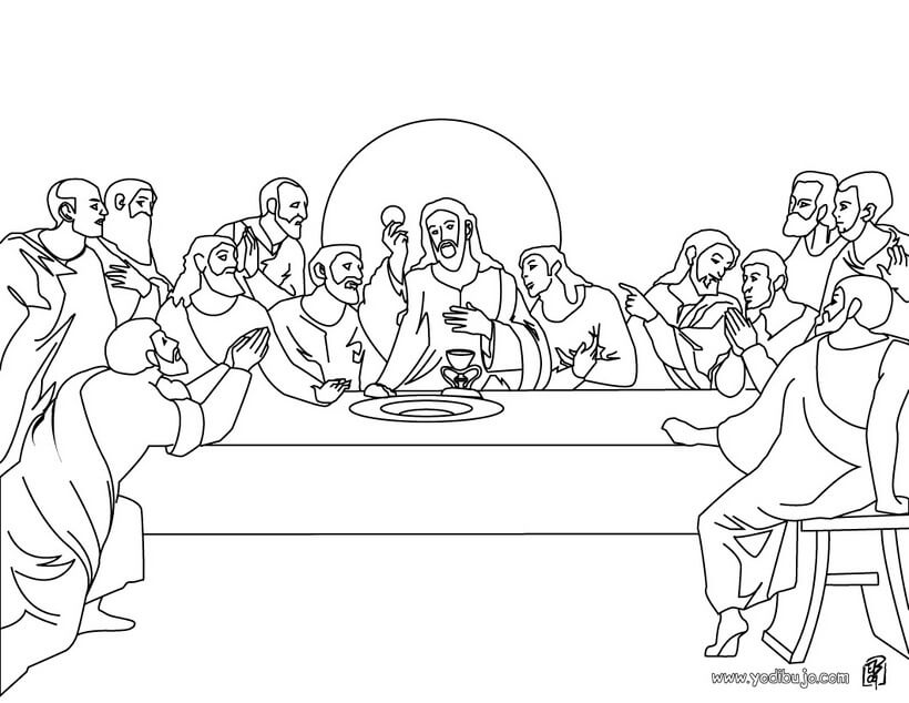 Dibujos de última cena de Jesus para niños